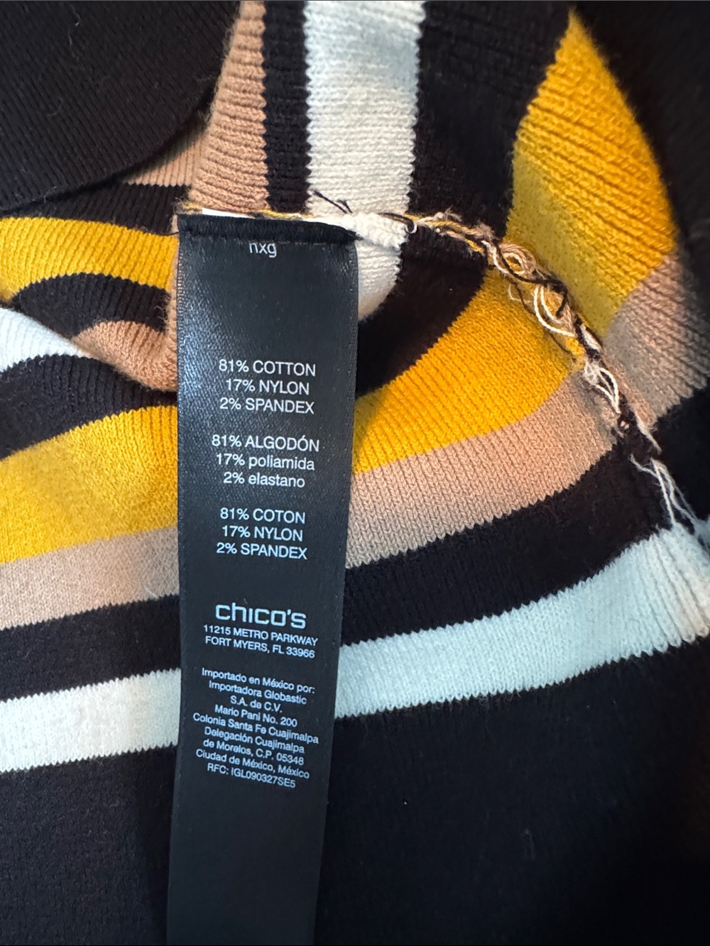 Chicos Black Label Stripe Sweater Midi Dress. - Picture 7 of 7